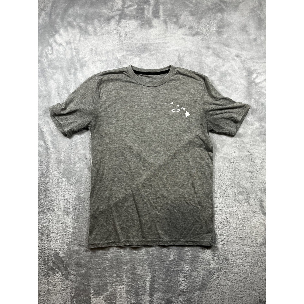 Oakley Mens Hawaii Short Sleeve Tee Casual T-Shirt Gray Size Mediume Rasta Color